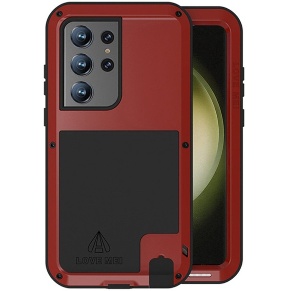 Чехол Love Mei до Samsung Galaxy S23 Ultra, armored without glass, красный