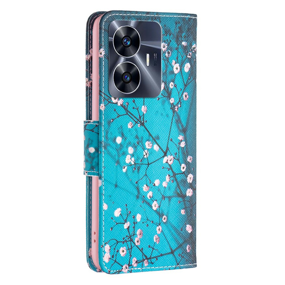 Откидной чехол для Realme C55, Wallet, Sakura, синий