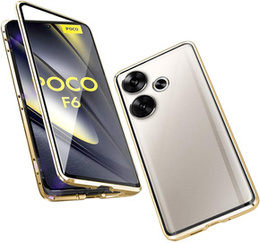 Чехол для Xiaomi Poco F6, Frame Case, золотой