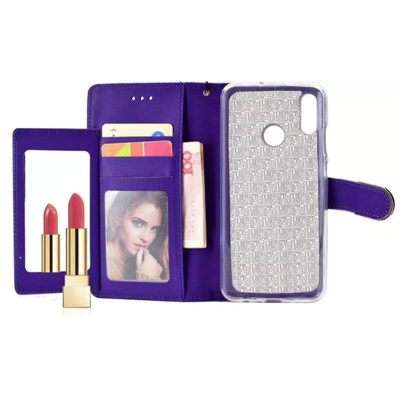 Чохол-книжка для Huawei P Smart 2019 / Honor 10 Lite, Glitter Mirror Wallet, фіолетовий