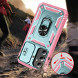 Чехол NOX Camera Slide Samsung Galaxy S23 FE, CamShield Slide, зелёный / розовый