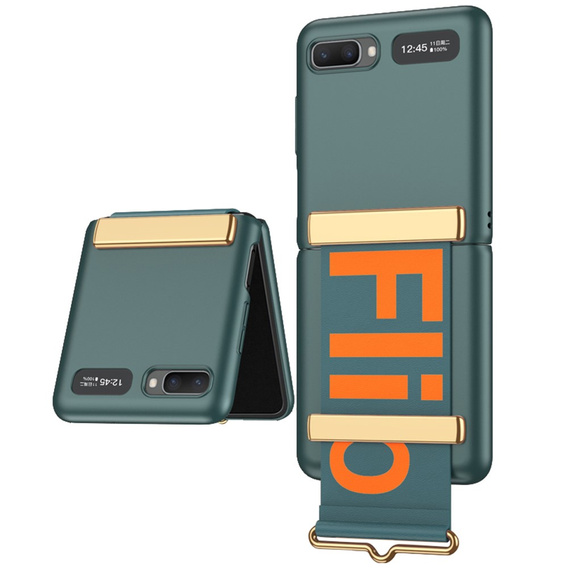 Чехол Letter Printed GKK для Samsung Galaxy Z Flip3, Green