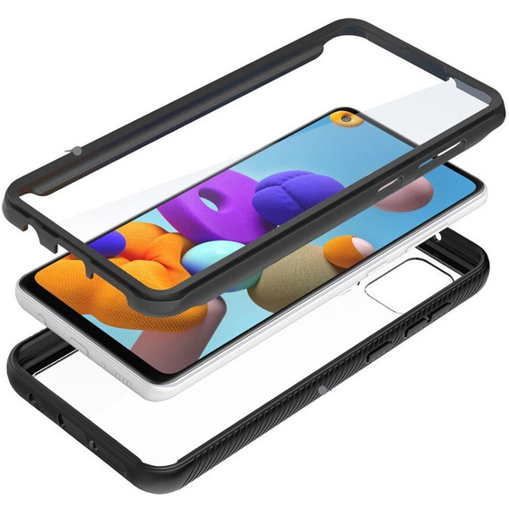 Чoхол Shockproof до Samsung Galaxy A21S, із захисним екраном, м'яти