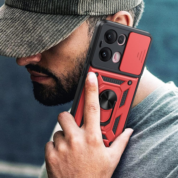 Чехол NOX Camera Slide Oppo Reno 13 Pro, CamShield Slide, красный