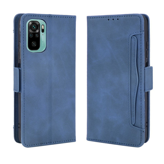 Откидной чехол для Xiaomi Redmi Note 10/10S, Card Slot, синий