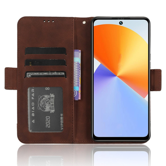 Откидной чехол для Infinix Note 30 VIP, Card Slot, коричневый