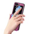 Чехол для Samsung Galaxy Z Flip7 FE / Z Flip6, Card Slot Ring Case, фиолетовый