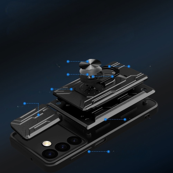 Броньований чохол для Samsung Galaxy S24, Camera Slide Card Slot, чорний