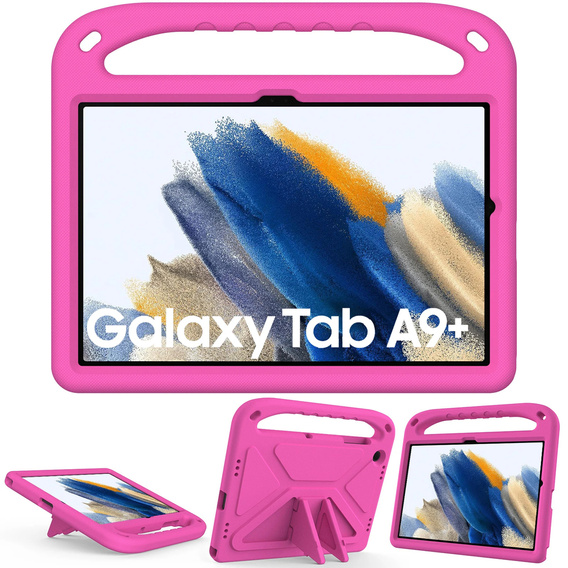 Детский чехол для Samsung Galaxy Tab A9+, детский чехол с ручкой, розовый