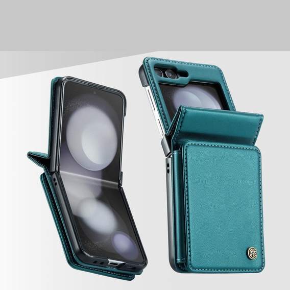 CASEME флип-кейс для Samsung Galaxy Z Flip5 5G, Litchi Wallet, зелёный