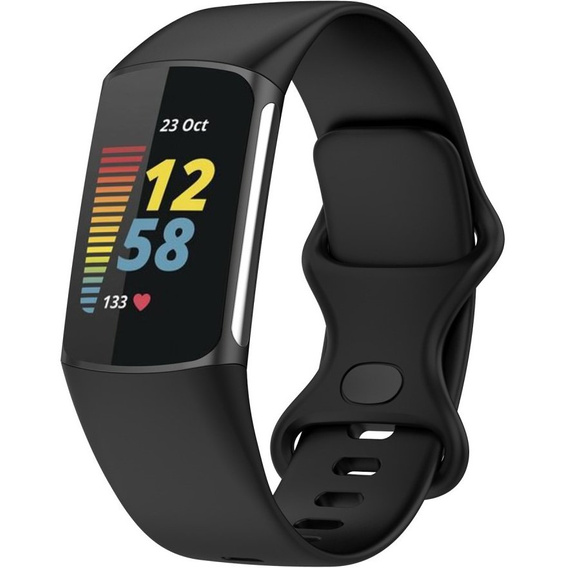 Резиновый браслет Softband для  Fitbit Charge 5 - Black