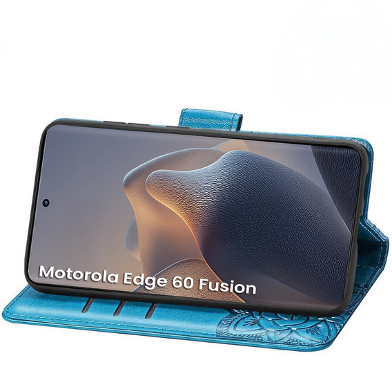 Откидной чехол для Motorola Edge 60 / 60 Fusion, Butterfly, синий