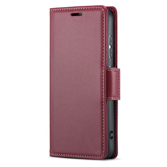 Чохол для Motorola Edge 60 / 60 Fusion, ERBORD Glossy Litchi, гаманець з клапаном, червоний