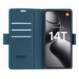 Чохол для Xiaomi 14T Pro, ERBORD Glossy Litchi, гаманець з клапаном, м'яти