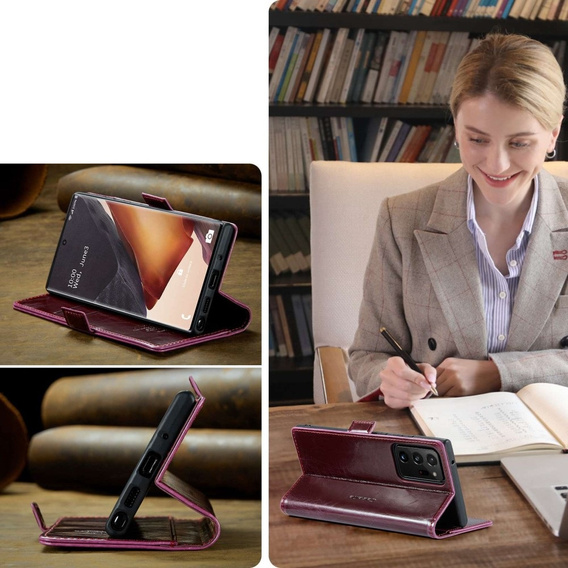 Флип-кейс CASEME для Samsung Galaxy Note 20 Ultra, Waxy Textured, красный