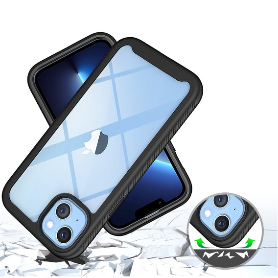 Чoхол Shockproof до iPhone 14, із захисним екраном, чорний