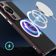 Чехол для Huawei P60 / P60 Pro магнитный металлический Magsafe, черный / красный