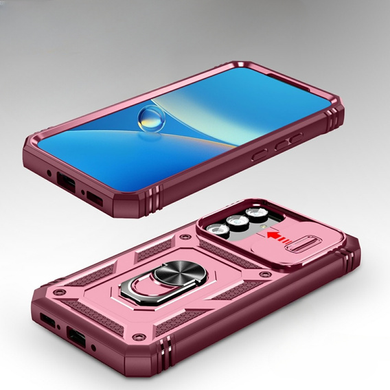 Чехол NOX Camera Slide Samsung Galaxy A54 5G, CamShield Slide, розовый / бордовый