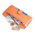 Откидной чехол для Oppo Reno8 T 4G, Wallet Zipper Pocket, оранжевый