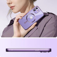 Чехол для iPhone 12, Electro MagSafe, фиолетовый + стекло для экрана