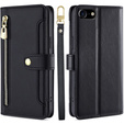 Откидной чехол для iPhone 16E, Wallet Zipper Pocket, чёрный