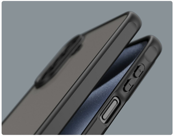 Матовий чохол для Samsung Galaxy A17 5G, димчастий з чорними боковинами