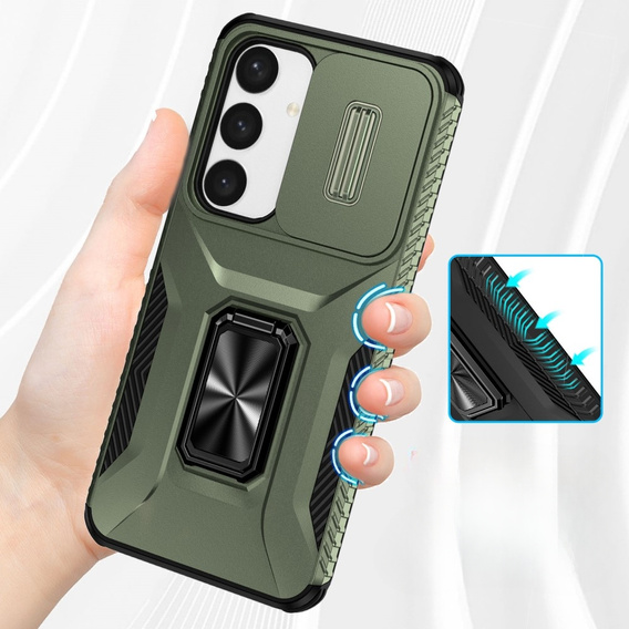 Чехол для Samsung Galaxy S24+ Plus, крышка объектива, зелёный