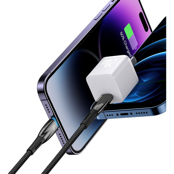 Кабель Baseus Glimmer USB-C to Lightning 20W 2м для iPhone