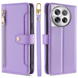 Откидной чехол для OnePlus 12 5G, Wallet Zipper Pocket, фиолетовый