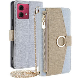 Чохол-книжка для Motorola Moto G84, Wallet Zipper Pocket, з дзеркалом, м'яти