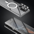 Магнітний чохол Dual Glass MagSafe для Samsung Galaxy S24 Ultra, сріблястий