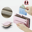 Чехол CASEME для Samsung Galaxy A56 5G, RFID Leather Wallet, с плечевым ремнем, розовый