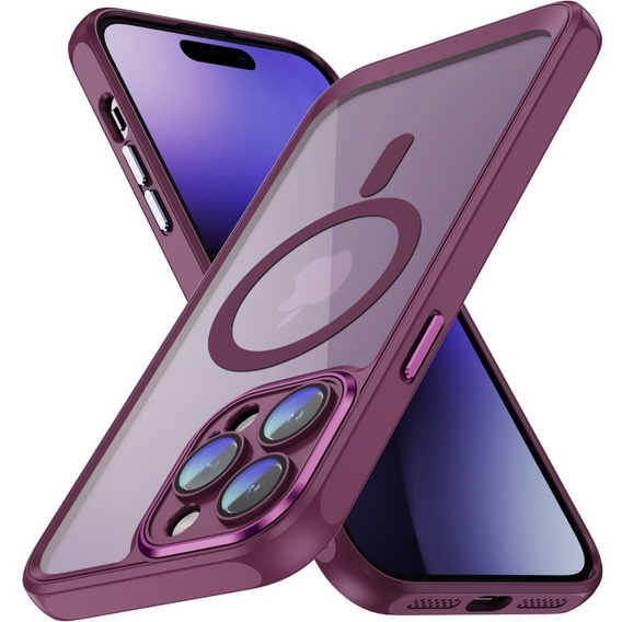 Чехол для iPhone 14 Pro, ERBORD Impact Guard, MagSafe, бордовый