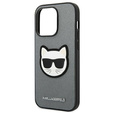 Чехол Karl Lagerfeld до iPhone 14 Pro Max, Saffiano Choupette Head Patch, серебряный