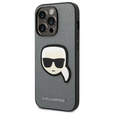 Чехол Karl Lagerfeld до iPhone 14 Pro Max, Saffiano Karl's Head Patch, серебряный