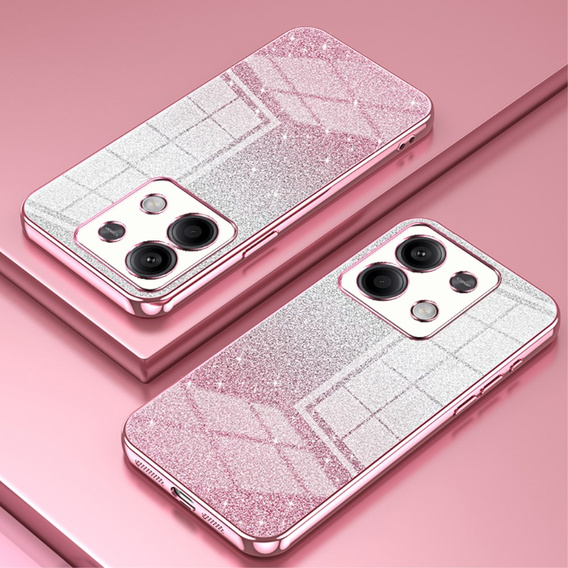 Чехол для Xiaomi Redmi Note 13 5G, Glitter Case CamShield, розовый