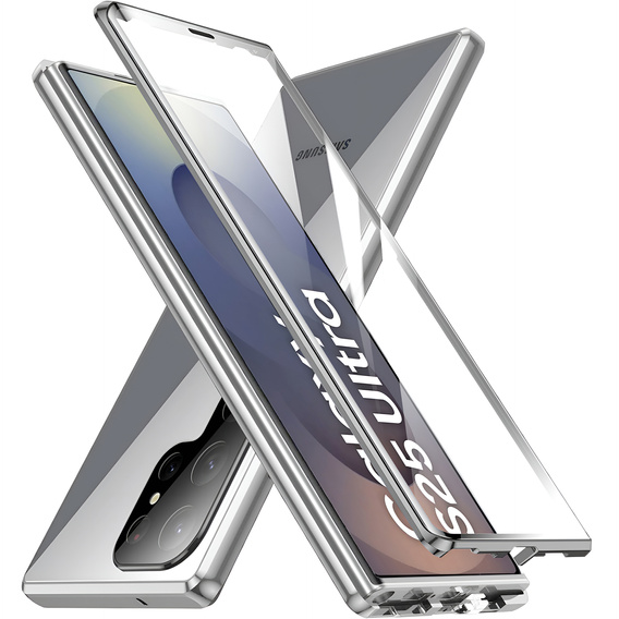 Чохол для Samsung Galaxy S25 Ultra, Magnetic Dual Glass, сріблястий