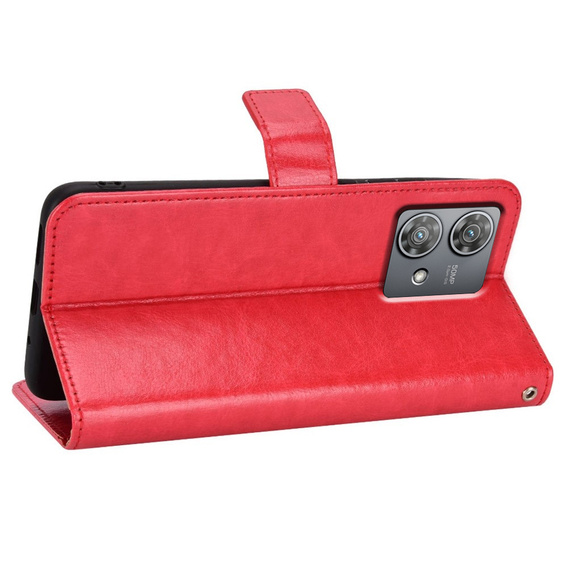 Футляр з клапаном для Motorola Edge 40 Neo, Crazy Horse Wallet, червоний