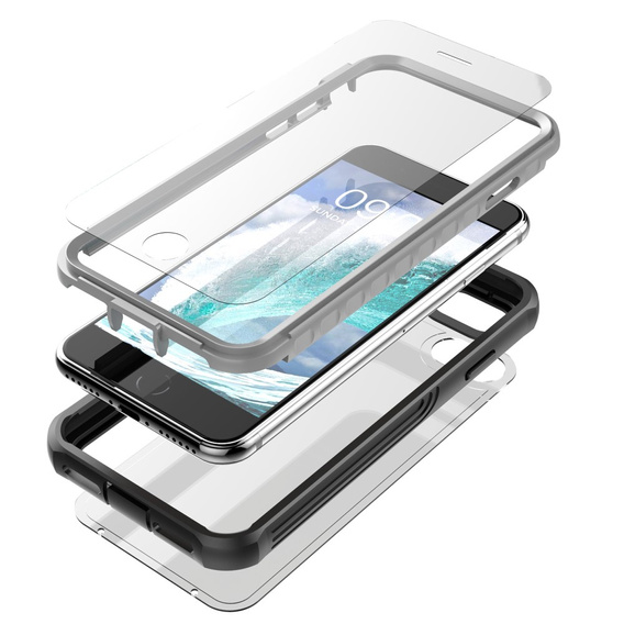 Чoхол Shockproof до iPhone 6/6S/7/8/SE 2020/SE 2022, із захисним екраном, чорний