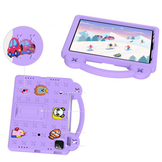 Детский чехол для iPad 10.9 2022 10 Gen, Cute Patterns, с подставкой, фиолетовый