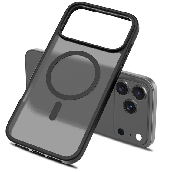 Матовый чехол для iPhone 17 Pro, для MagSafe, полупрозрачный черный