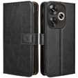 Откидной чехол для Xiaomi Poco F6, Crazy Horse Wallet, чёрный