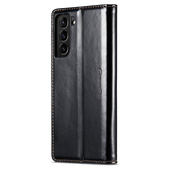 Флип-кейс CASEME для Samsung Galaxy S21, Waxy Textured, чёрный
