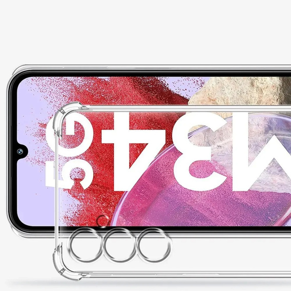 Чехол для Samsung Galaxy M34 5G, Anti-Shock, прозрачный + стекло 9H