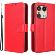Футляр з клапаном для Motorola Edge 50 Ultra, Crazy Horse Wallet, червоний