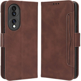 Откидной чехол для Honor 70 5G, Card Slot, коричневый