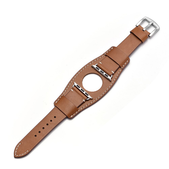 Кожаный ремешок для Apple Watch 1/2/3/4/5/6/7/8/SE/Ultra 42/44/45/49 мм, коричневый