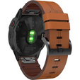 Кожаный ремешок для часов zegarka Garmin Fenix 7X / 6X Pro / 6X - Brown