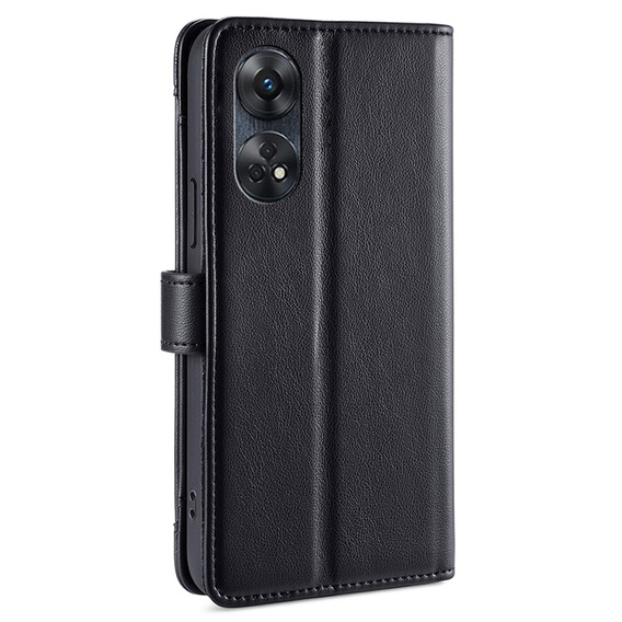 Откидной чехол для Oppo Reno8 T 4G, Wallet Zipper Pocket, чёрный