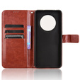 Футляр з клапаном для Oppo Reno 12FS / 12F, Crazy Horse Wallet, коричневий